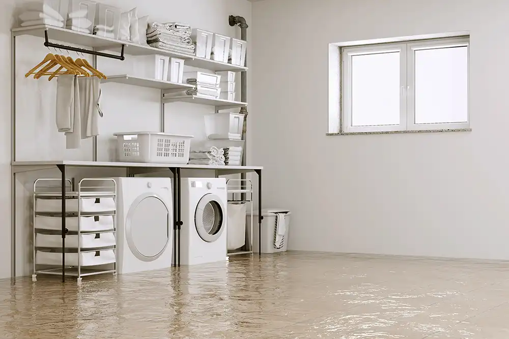 Wasserschaden im Waschkeller nach Rohrbruch